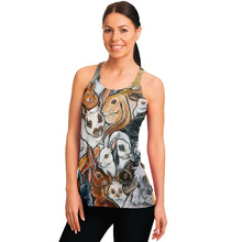 Load image into Gallery viewer, y Lovers Racerbank Tank Top, printed with art of several different rabbit breeds
