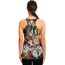 Load image into Gallery viewer, y Lovers Racerbank Tank Top, printed with art of several different rabbit breeds
