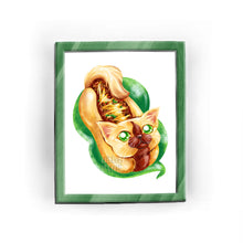 Load image into Gallery viewer, An art print that features an American Ringtail cat, painted as a chili cheese hot dog.
