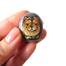 Load image into Gallery viewer, a small stone painted with the portrait of chow chow dog, available at a keepsake or necklace.
