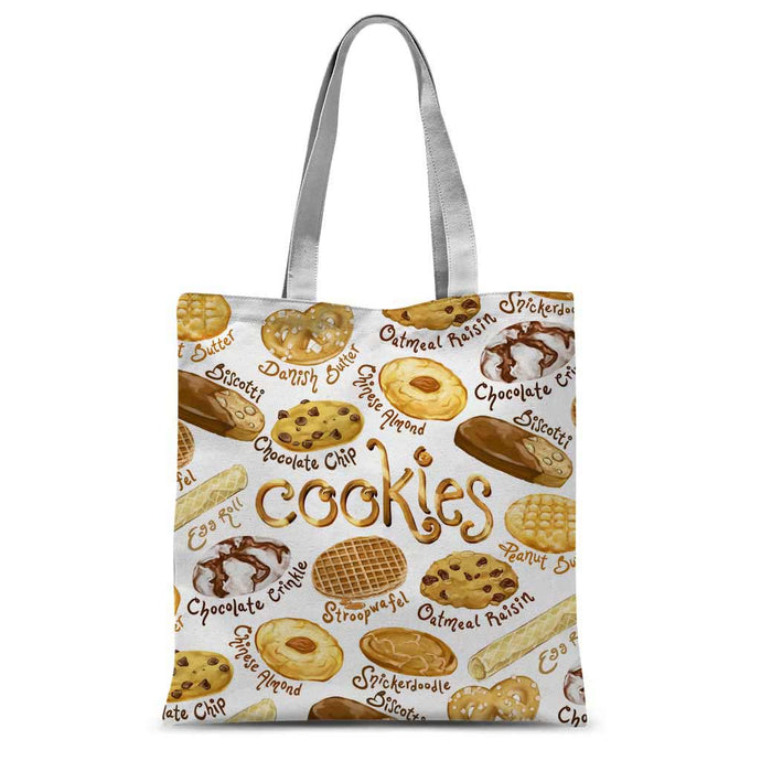 the cookie lovers tote bag, printed with the word, 