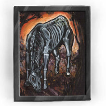 Load image into Gallery viewer, art art print of a black horse, its skeleton glowing through its skin
