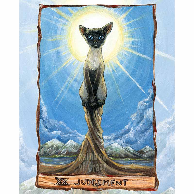Judgement Art Print / Siamese Cat / Animism Tarot