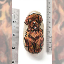 Load image into Gallery viewer, a beach stone painted with a brown Newfoundland dog
