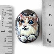 Load image into Gallery viewer, a beach stone, hand painted with a ragdoll cat, available as a rock art keepsake, or pendant necklace
