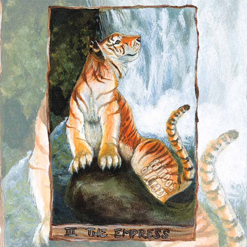 The Empress / Golden Tiger Art Print / Animism Tarot